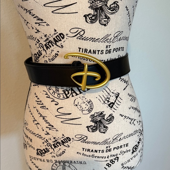 Disney Black Belt with Gold Buckle - Picture 1 of 1